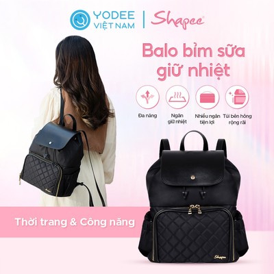 Shapee Balo bỉm sữa giữ nhiệt nhiều ngăn, đa năng, tiện lợi, thời trang