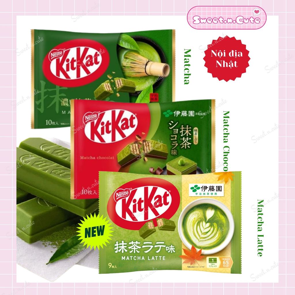 [Hàng sẵn] KitKat nội địa Nhật - Kitkat Chocolate vị matcha/matcha choco/matcha latte - Gói 9-10 tha