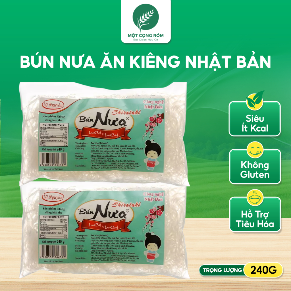  Bún Nưa Shirataki Nhật Bản Vị Nguyên Konjac 240g Hỗ Trợ Ăn Kiêng Tốt Sức Khỏe | Một Cọng Rơm 