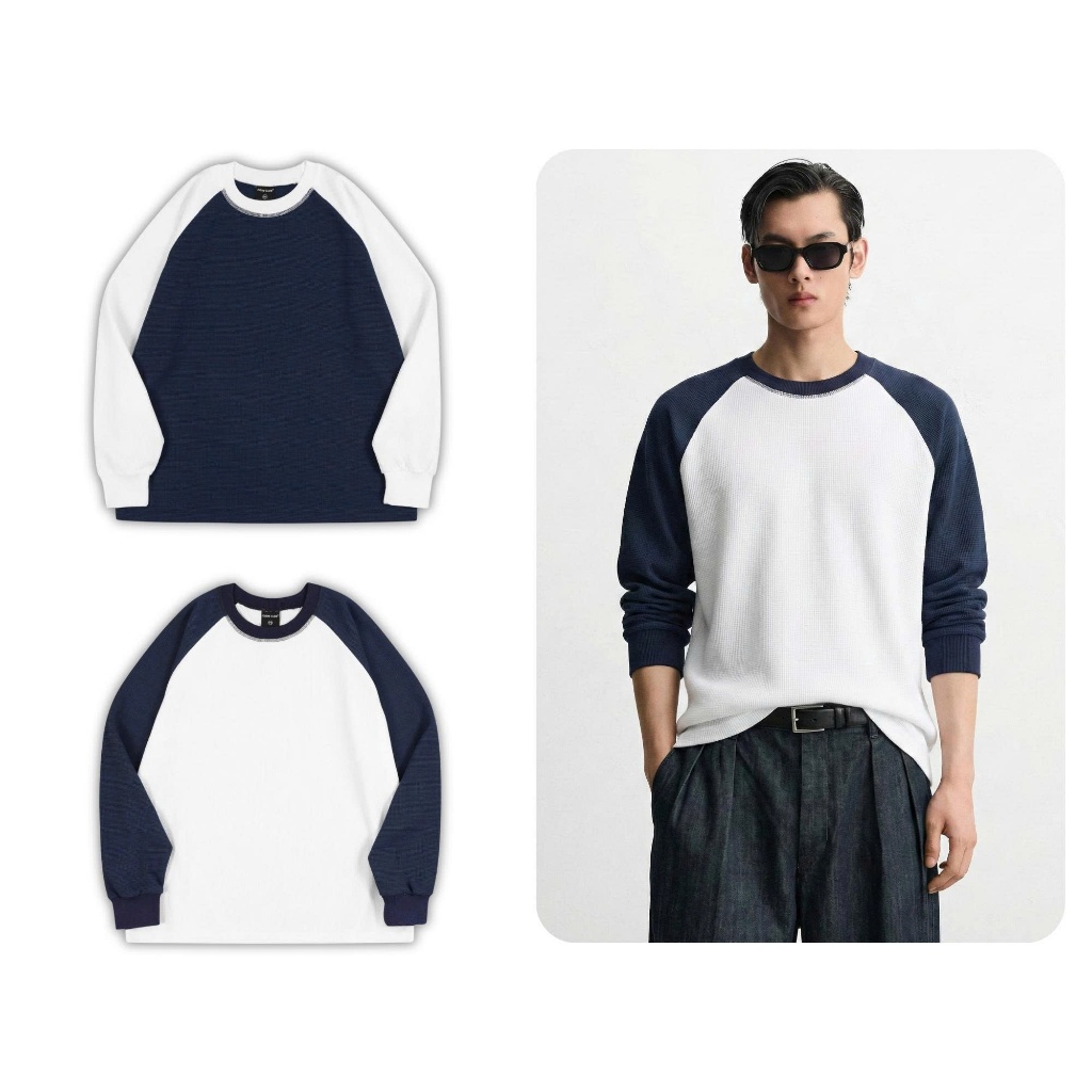 Áo Longsleeves Raglan Waffle Odin Club, Áo dài tay nam nữ chất liệu vải waffle, form oversize thoải 