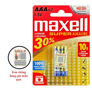 Pin AA (2A), AAA (3A) Maxell Alkaline LR6 vỉ 2 viên