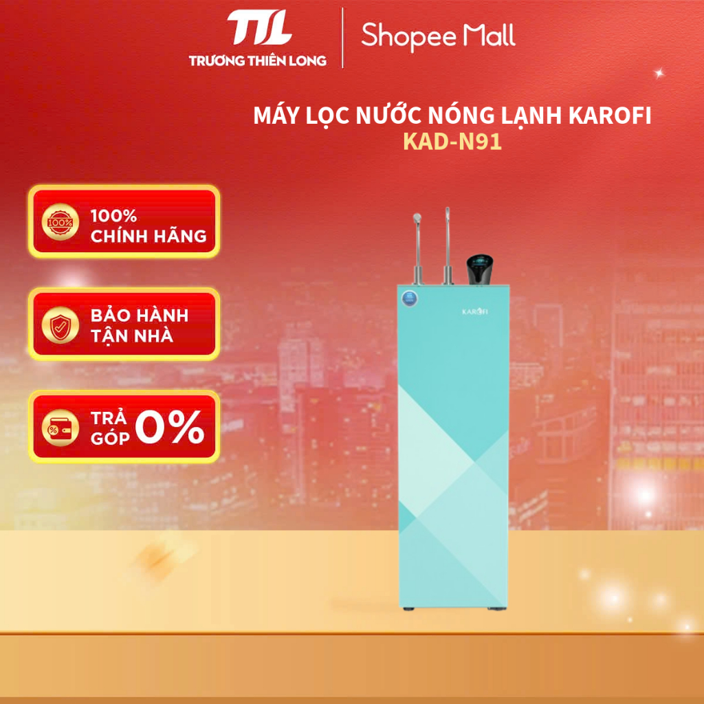 [Shopee - Lắp đặt 0Đ HN HCM] KAD-N91 - Máy Lọc Nước Nóng Lạnh Karofi KAD-N91