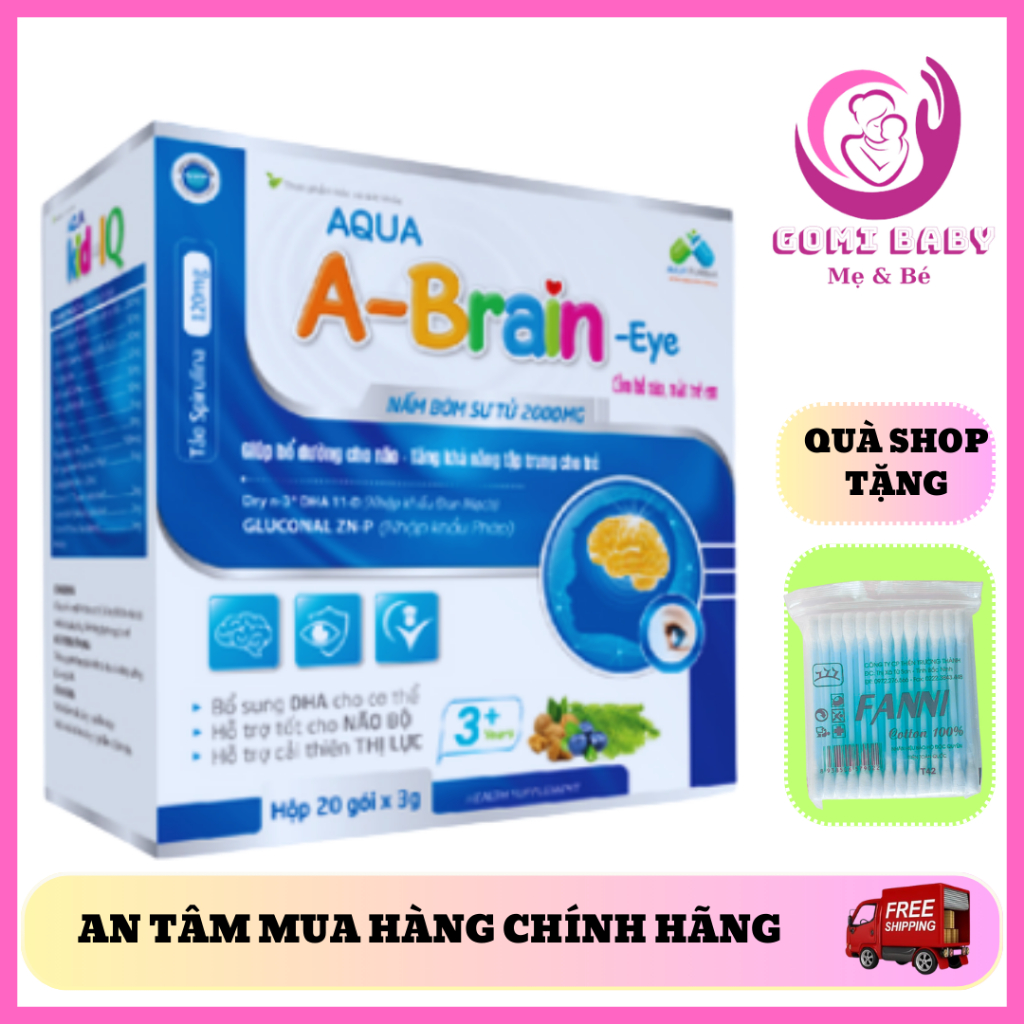 [ Chính Hãng] A Brain Eye Cốm bổ não AQua A Brain Eye giúp trẻ thông minh, phát triển trí não thị lự