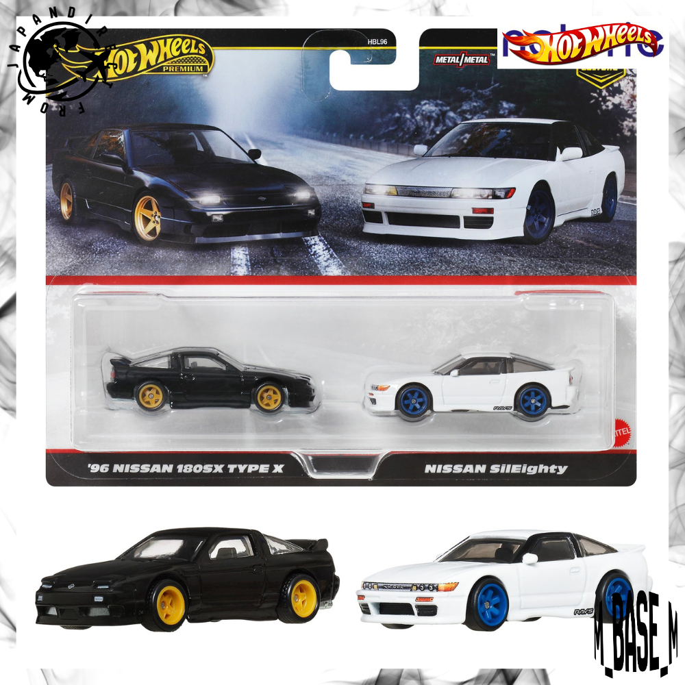 Hot Wheels Premium 2-Pack ’96 Nissan 180SX Type X / Sil-Eighty JBK96 – Hàng Nhật Chính Hãng