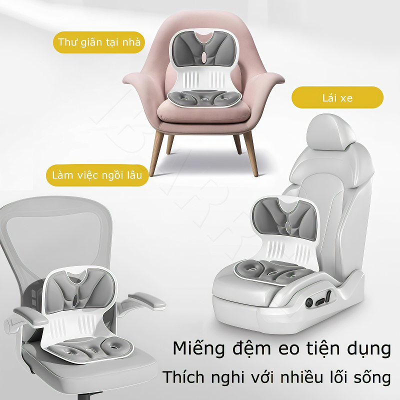 IB Đệm ghế công thái học Tựa lưng điều chỉnh tư thế Giảm đau lưng dưới Ngăn ngừa gù lưng ở trẻ em | BigBuy360 - bigbuy360.vn
