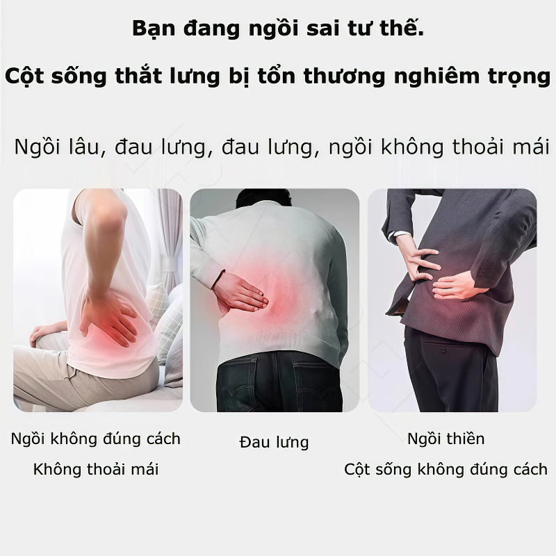 IB Đệm ghế công thái học Tựa lưng điều chỉnh tư thế Giảm đau lưng dưới Ngăn ngừa gù lưng ở trẻ em | BigBuy360 - bigbuy360.vn