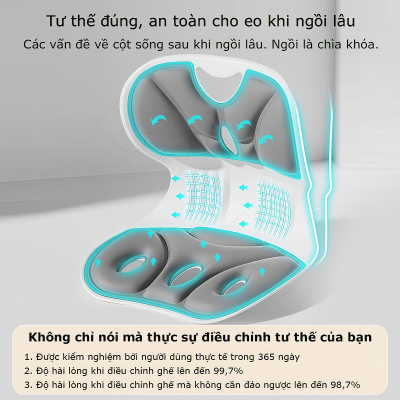 IB Đệm ghế công thái học Tựa lưng điều chỉnh tư thế Giảm đau lưng dưới Ngăn ngừa gù lưng ở trẻ em | BigBuy360 - bigbuy360.vn