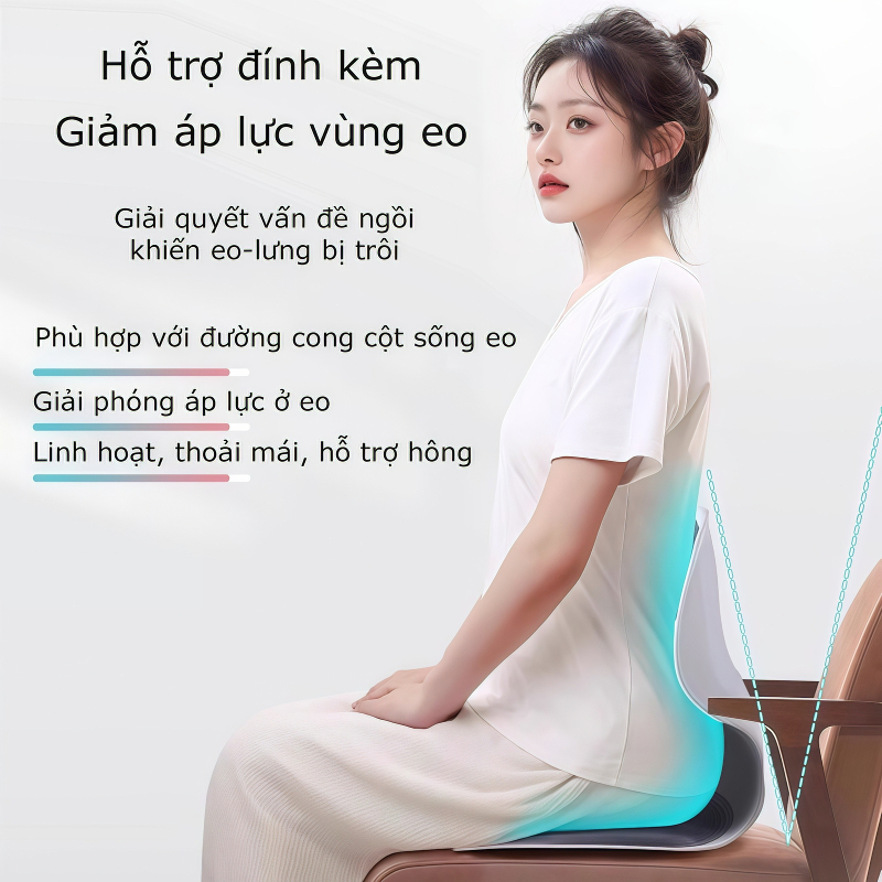 IB Đệm ghế công thái học Tựa lưng điều chỉnh tư thế Giảm đau lưng dưới Ngăn ngừa gù lưng ở trẻ em | BigBuy360 - bigbuy360.vn