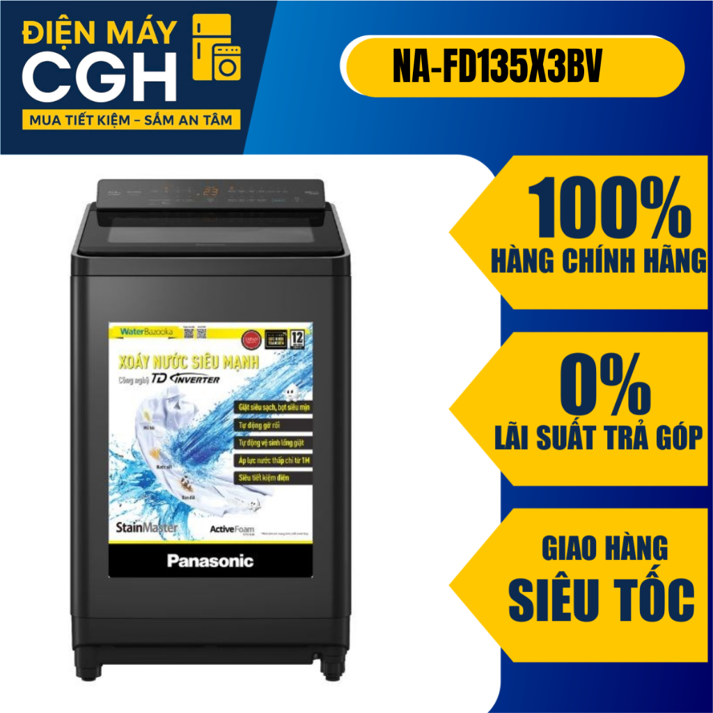 Máy giặt Panasonic Inverter 13.5 kg NA-FD135X3BV cửa trên