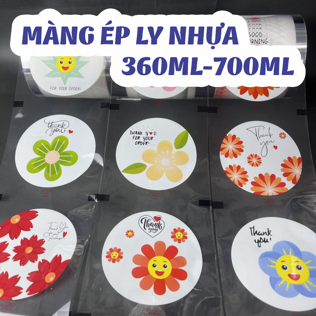 Màng ép ly nhựa, cuộn keo ép ly, màng ép trà sữa, màng dập cốc nhựa PP, màng ép ly nhựa in sẵn 2200 