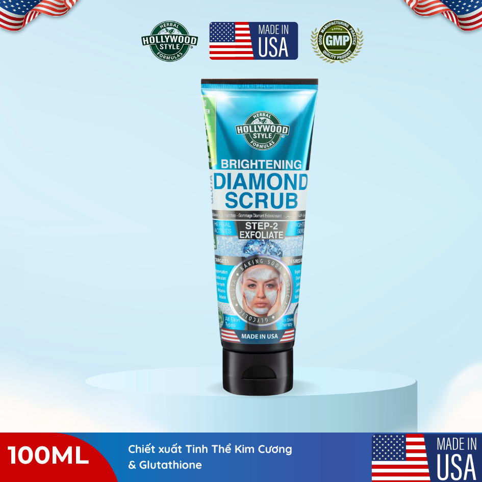 Gel Tẩy Tế Bào Da Hollywood Style Dưỡng Trắng Da Tinh Chất Kim Cương Brightening Diamond Scrub 100ml