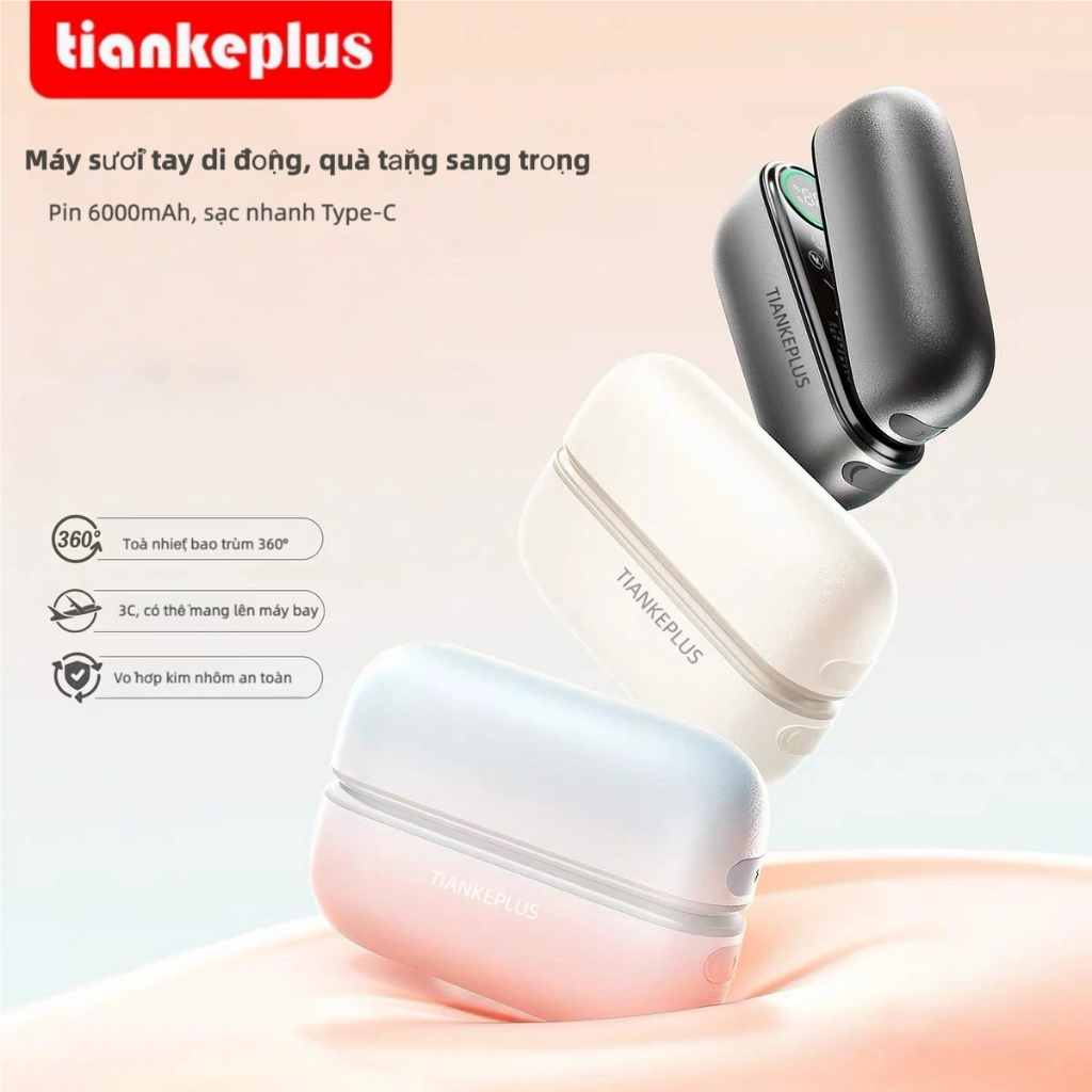 Tiankeplus Mẫu Mới: Sưởi Ấm Nam Châm 2 Trong 1, Thiết Kế Nhiệt Độ Ổn Định 4 Mặt, Pin 6000mAh, Sạc Type-C | BigBuy360 - bigbuy360.vn