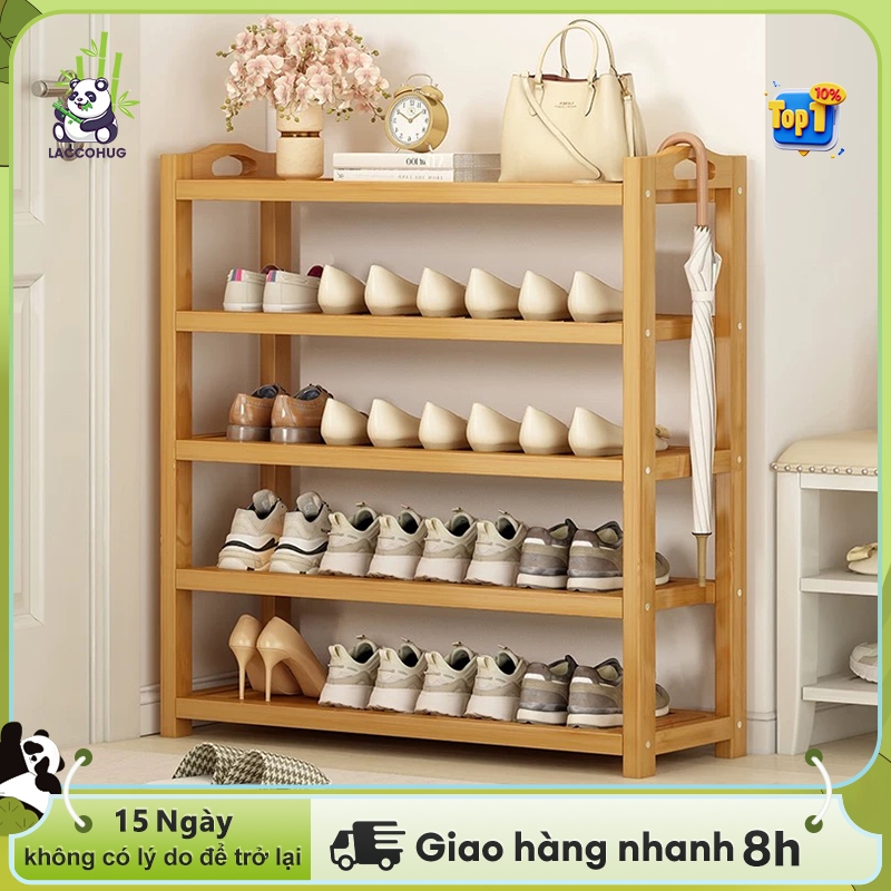 Kệ giày giá để giày bằng tre kệ để đồ đa năng nhiều tầng cho phòng khách, bếp, phòng ngủ và ban công