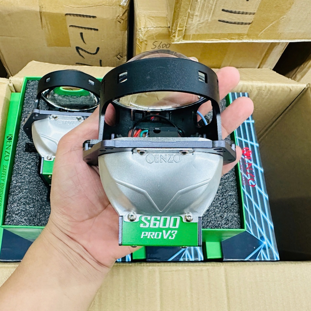 [Mẫu 2026] Bi-led Kenzo S600 PRO V3 75W gương cầu led xe ô tô xe máy biled oto Xlight GTR s600pro Re