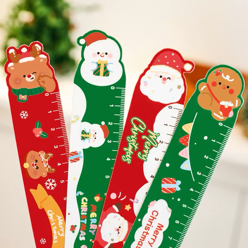 COMBO 3 Thước kẻ nhựa dẻo học sinh mẫu noel giáng sinh🌸