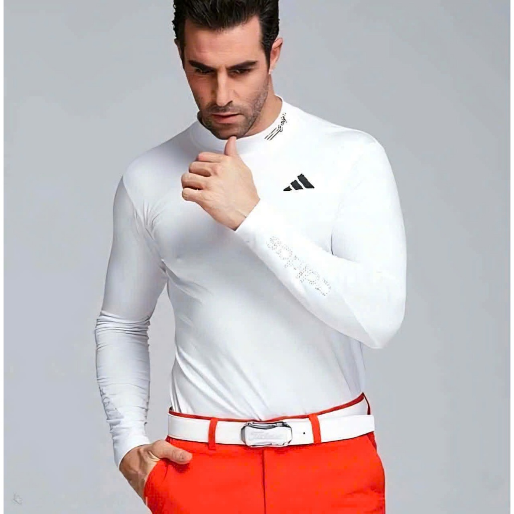 ÁO DÀI TAY GIỮ NHIỆT GOLF CỔ 3 PHÂN ADIDAS CHÍNH HÃNG