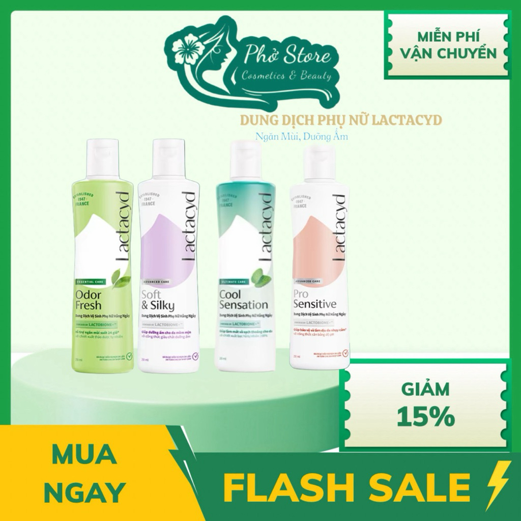 Dung Dịch Vệ Sinh Phụ nữ Lactacyd Làm Sạch, Ngăn Mùi, Dưỡng Ẩm, Mát Lạnh, Dịu Nhẹ 150ml/250ml