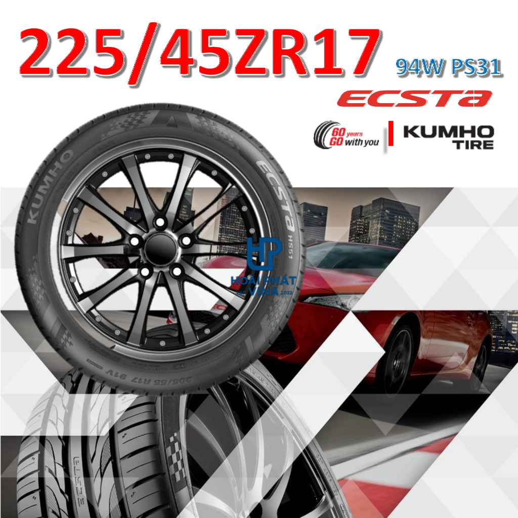 Lốp ô tô Kumho Ecsta PS31 – 225/45 ZR17 94W – Chính Hãng BH 5 năm (225/45R17, 225 45 R17)