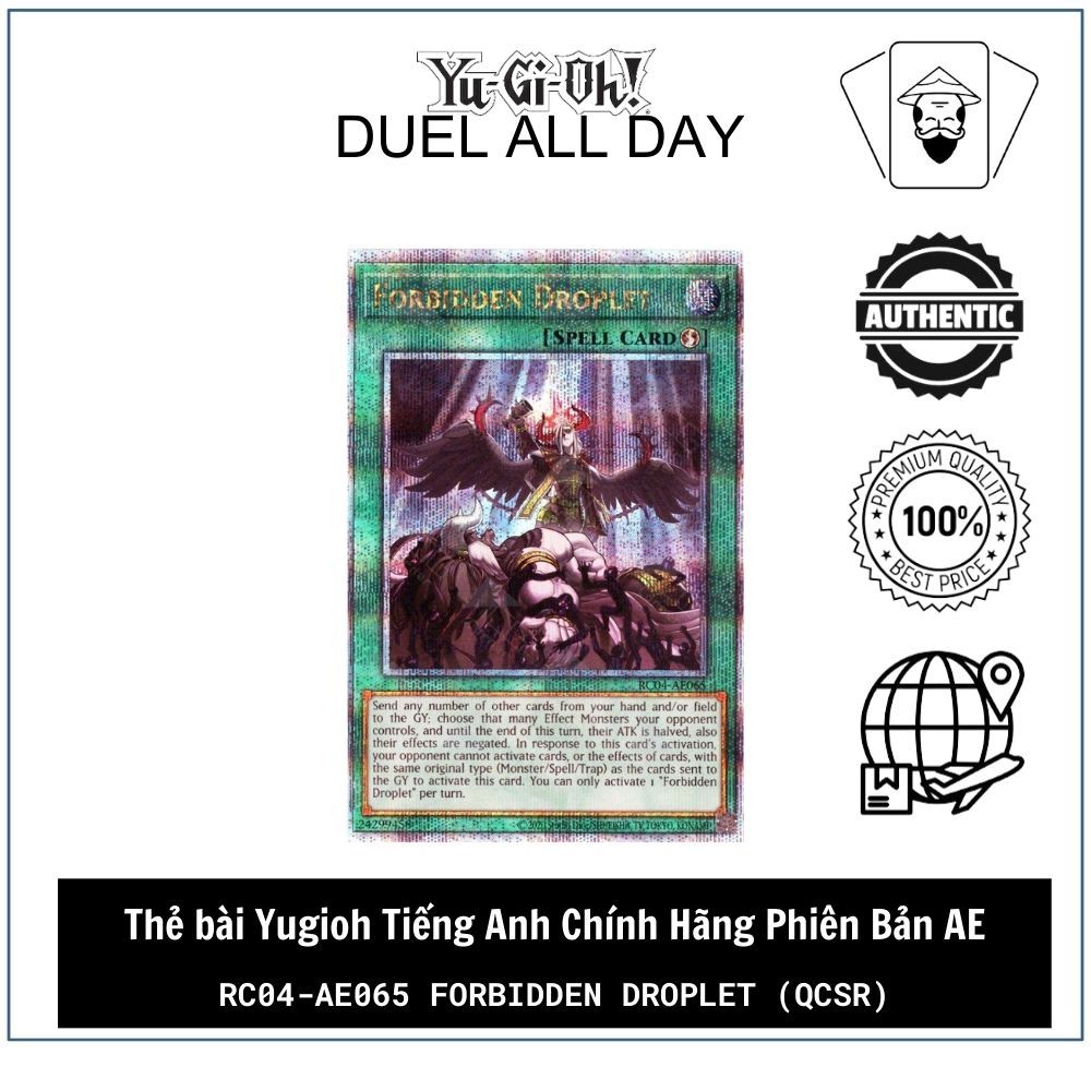 Thẻ bài Yugioh Tiếng Anh Chính Hãng Phiên Bản AE: RC04-AE065 Forbidden Droplet (QCSR)