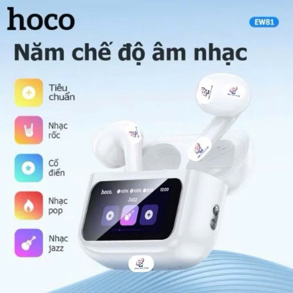 (Chính hãng HOCO)Tai nghe Bluetooth Màn Hình cảm ứng Thông Minh Chống ồn Kháng nước EW81 Cân bằng âm