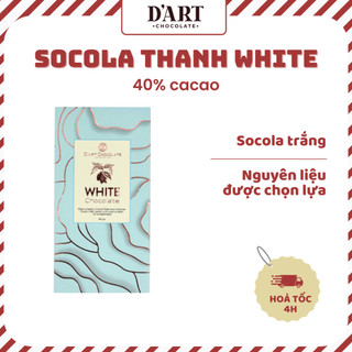 Socola Trắng Nguyên Chất 40% Cacao - Thanh Sô Cô La 80g D'art Chocolate