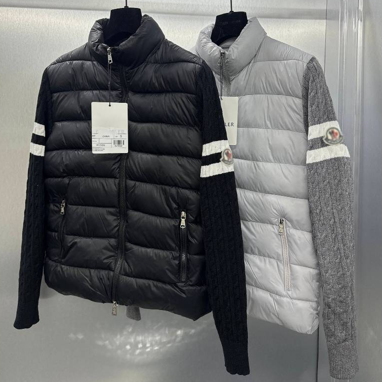 Áo Khoác Trần Bông Nam Mon Clo Phối Vạch Tay Trắng Siêu Đẹp - Áo Khoác Phao Mon authentic