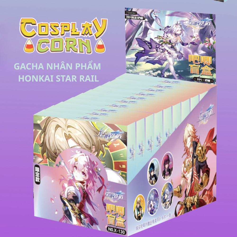 Pack Gacha nhân phẩm Honkai Star Rail Blindbox Honkai Star Rail miếng card tròn bo góc lấp lánh Corn