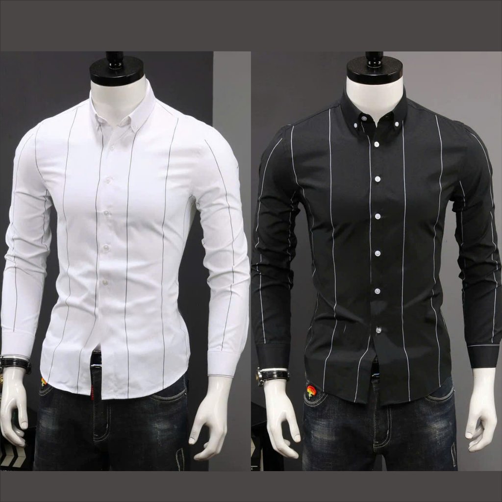 Áo sơ mi nam dài tay đẹp vải lụa kẻ sọc sang trọng hot trend giá rẻ KING77_FASHION