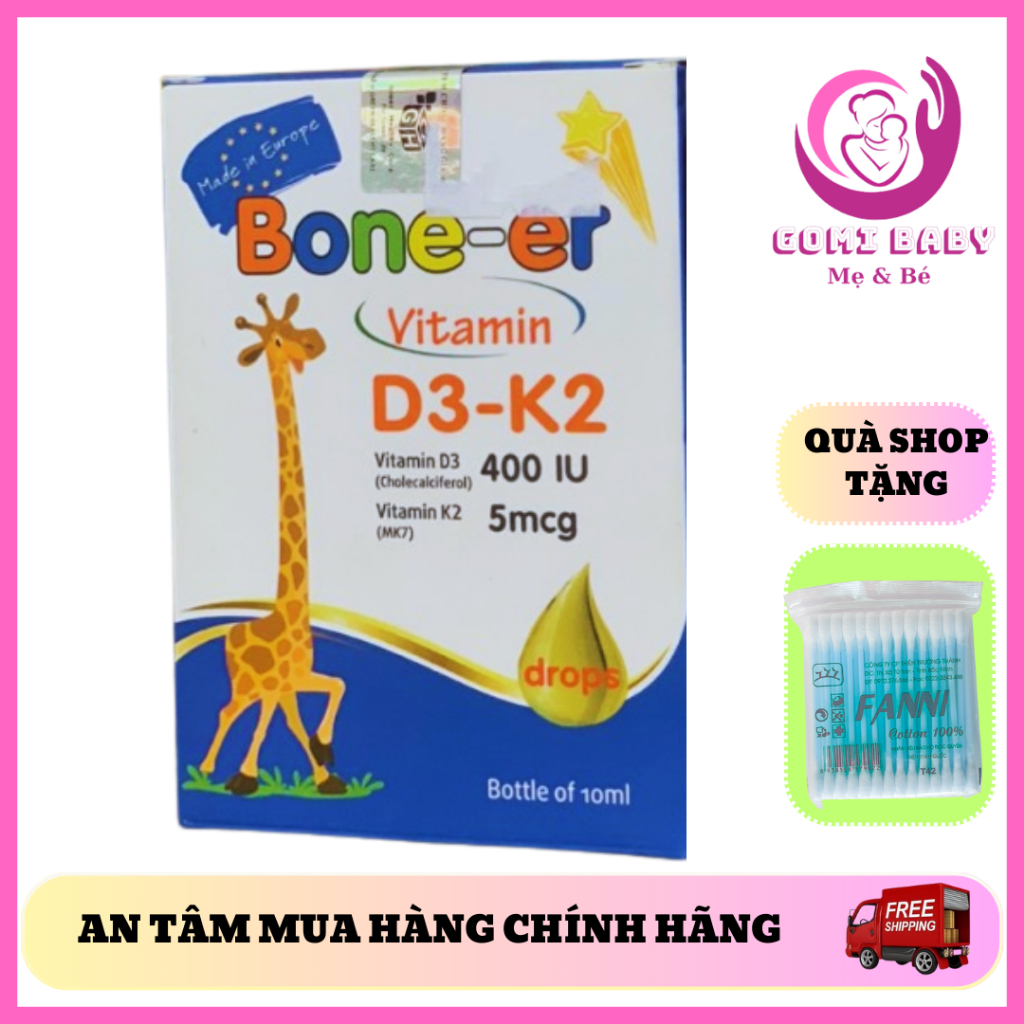 [CHÍNH HÃNG] VITAMIN D3 NHỎ GIỌT BONE - ER (Lọ 10 ml) BỔ SUNG D3 VÀ K2 CHO BÉ TỪ 0 THÁNG TUỔI