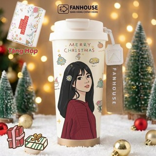  Ly giữ nhiệt LatteCup inox 316 phủ sứ cao cấp hộp quà cốc giữ nhiệt 530ml,in hình chân dung 