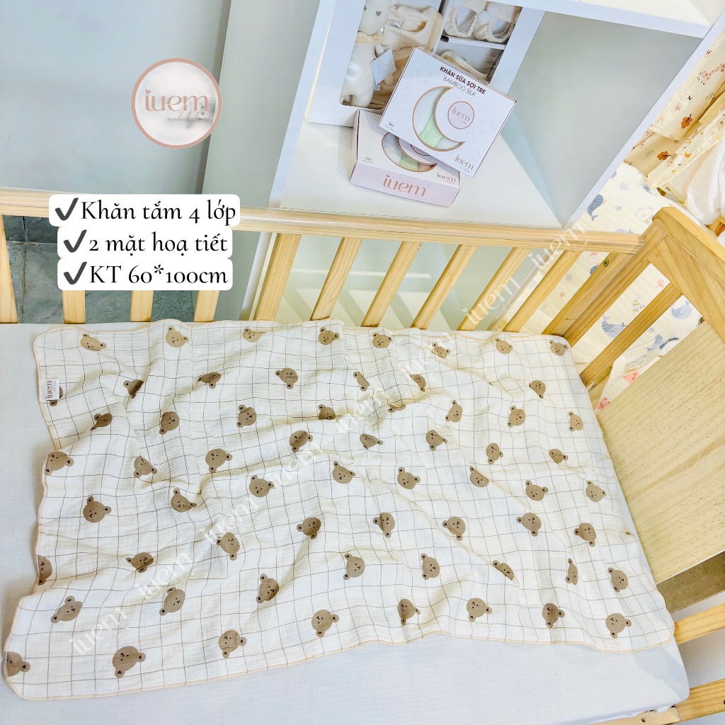 iuem Mã Tặng không bán, khăn tắm 4 lớp size 60*100cm