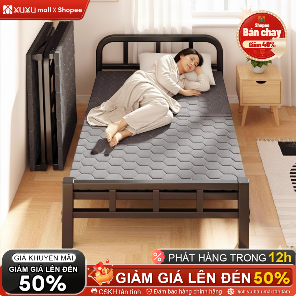 XUXU Giường Gấp Gọn Giường Xếp Hiện Đại Kèm Nệm Tiện Lợi Phù Hợp Cho Phòng Ngủ | BigBuy360 - bigbuy360.vn