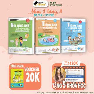  Sách Combo 3 Tiếng anh mất gốc Tiếng anh cho người mới bắt đầu và Nói tiếng anh dễ vậy sao - Tặng khoá học Hitbooks 