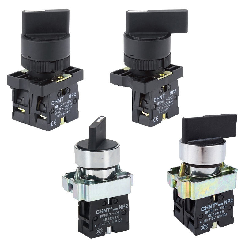 Chuyển Mạch 3 Vị Trí Tự Giữ CHINT NP2-ED33 – Công Tắc Xoay D22, 2NO – Dùng Cho Tủ Điện & Máy Móc Côn