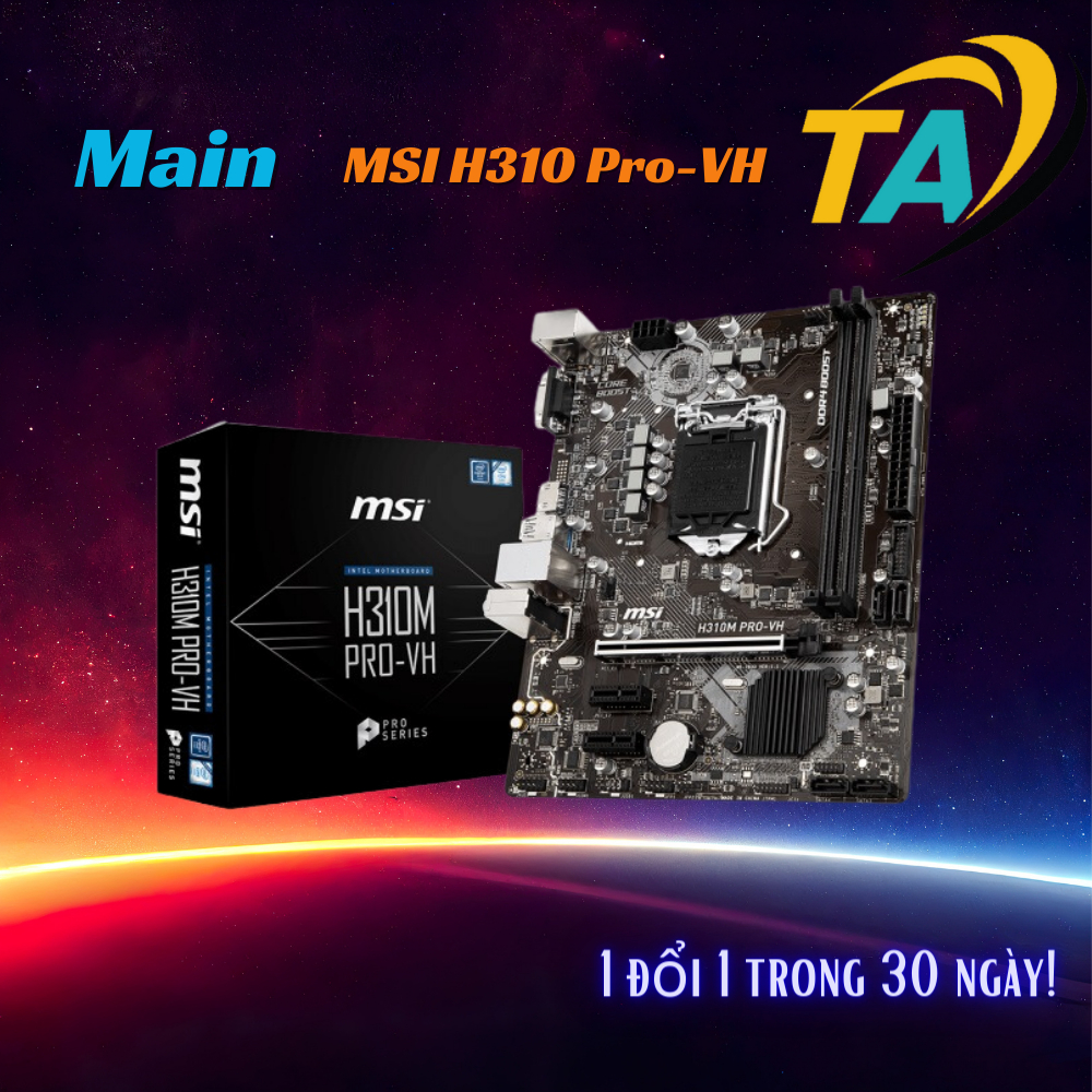 Mainboard MSI H310M PRO-VH (Intel H310, Socket 1151, m-ATX, 2 khe RAM DDR4)
