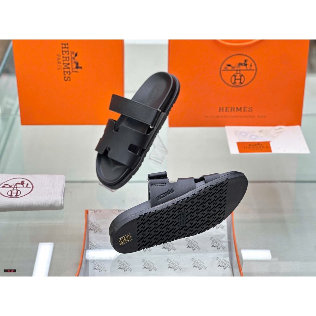 Dép HM Izmir Sandal nam màu Đen – Dép da cao cấp, form chuẩn sang trọng – phong cách quý ông