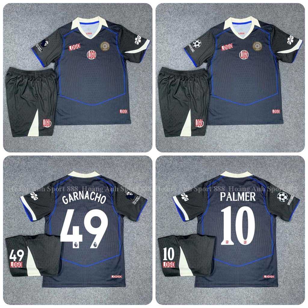 Bộ Quần Áo Bóng Đá CLB Chelsea, Áo Đá Banh Chelsea Sân Khách Mẫu 3- Vải Polyester Thái Gai Lưới