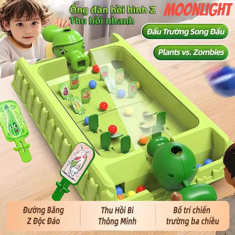 Đồ chơi board game Đồ Chơi Bắn Bi Hạt Đậu Xanh –Bàn Đấu Thực Vật Chiến Đấu, Tương Tác Cha Mẹ & Bé,Thiết Kế Bật Nảy Nhanh