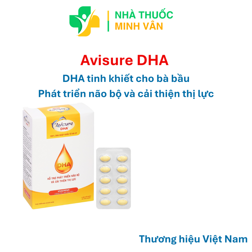 DHA cho bà bầu công nghệ Na Uy Avisure DHA giúp trẻ phát triển trí não và thị giác trong thai kỳ