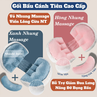 Gối Bầu Cánh Tiên Cao Cấp Vải Nhung Cho Mẹ Bầu