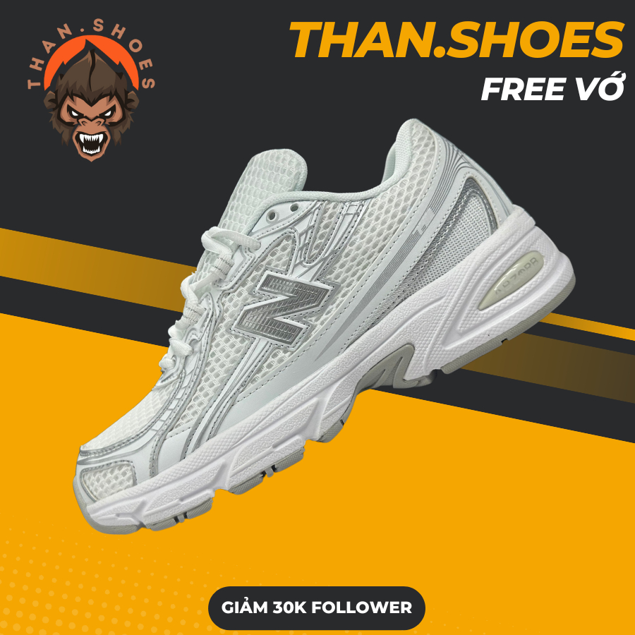 Giày Sneaker 𝓝𝓑 740 White Silver Trắng Bạc - Than.Shoes