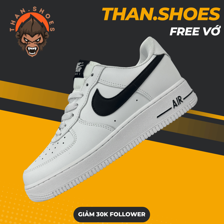 Giày Sneaker 𝓐𝓕1 𝓛𝓸𝔀 𝓦𝓱𝓲𝓽𝓮 𝓑𝓵𝓪𝓬𝓴, 𝓐𝓕1 𝓣𝓻𝓪̆́𝓷𝓰 𝓜𝓸́𝓬 Đ𝓮𝓷 𝓑𝓪̉𝓷 - Than.Shoes