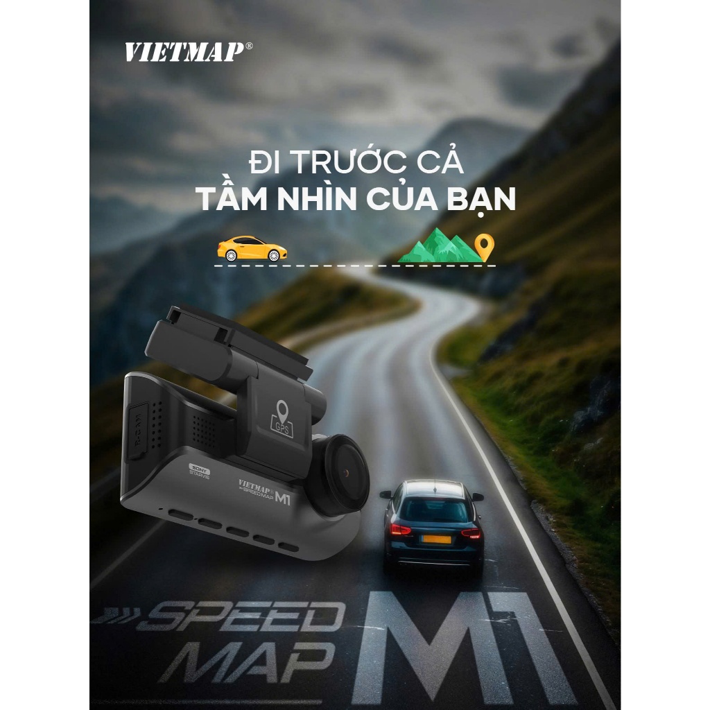CAMERA HÀNH TRÌNH VIETMAP M1 CẢNH BÁO TỐC ĐỘ , CAM PHẠT NGUỘI , TẶNG THẺ NHỚ