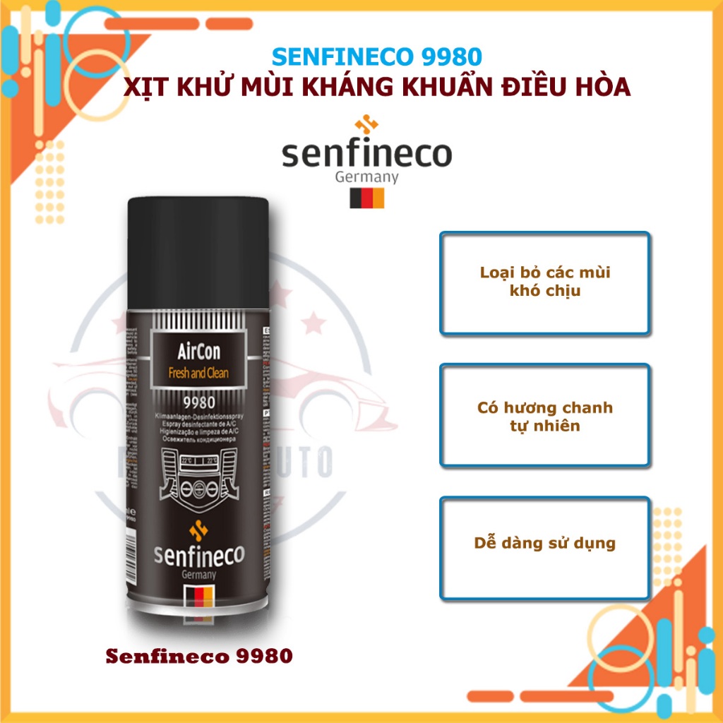 Vệ Sinh Và Khử Mùi Dàn Lạnh - Senfineco AirCon Fresh And Clean 9980 [200ML]