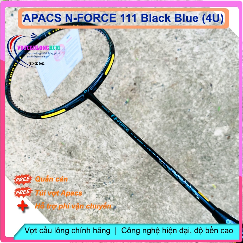[Vợt cầu lông Apacs N-Force 111 Black Blue 4U] – Vợt chuyên công, thân đũa chống cản gió