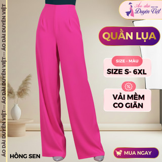 Quần lụa nữ ống rộng Mango form suông cao cấp mặc áo dài nhiều màu size S–3XL đi làm đi chơi.