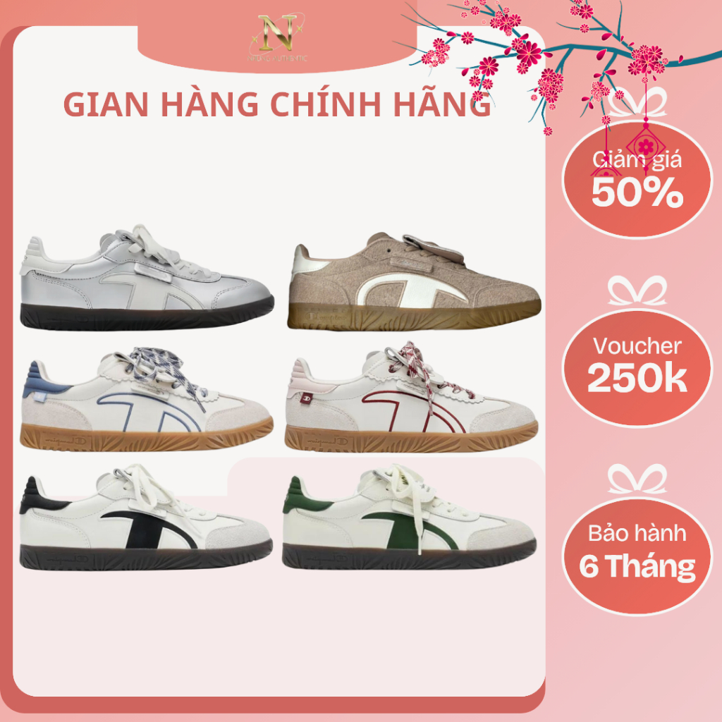[CHÍNH HÃNG] Giày Champion Essentials T-Trainer Cream Black AUTHENTIC. Giày Sneaker Champion Trắng Đ