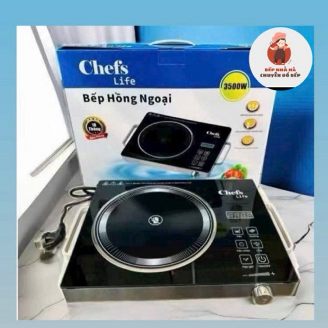 Bếp Hồng Ngoại Chefs Life 3500W • Máy Nấu Đa Năng • Mặt Kính Chịu Nhiệt • Bếp Điện Hồng Ngoại Cao Cấ