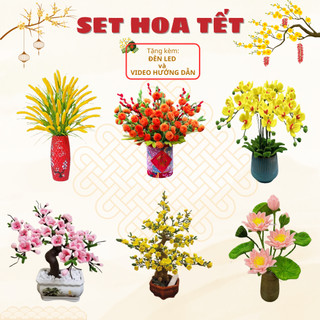 SET NGUYÊN LIỆU KẼM NHUNG LÀM HOA ĐÀO, HOA MAI, HOA LY, CÀNH QUÝT - DIY BỘ PHỤ KIỆN TRANG TRÍ TẾ