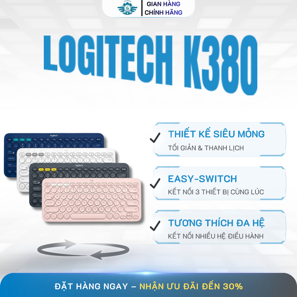[🔰Chính Hãng] Bàn Phím Bluetooth Không Dây Logitech K380 - Silent, Mỏng Nhẹ iPad, Laptop, MacBook